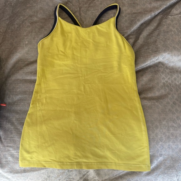 Lululemon Ujayi Power Y Tank Top yellow Size 6 - Picture 1 of 3